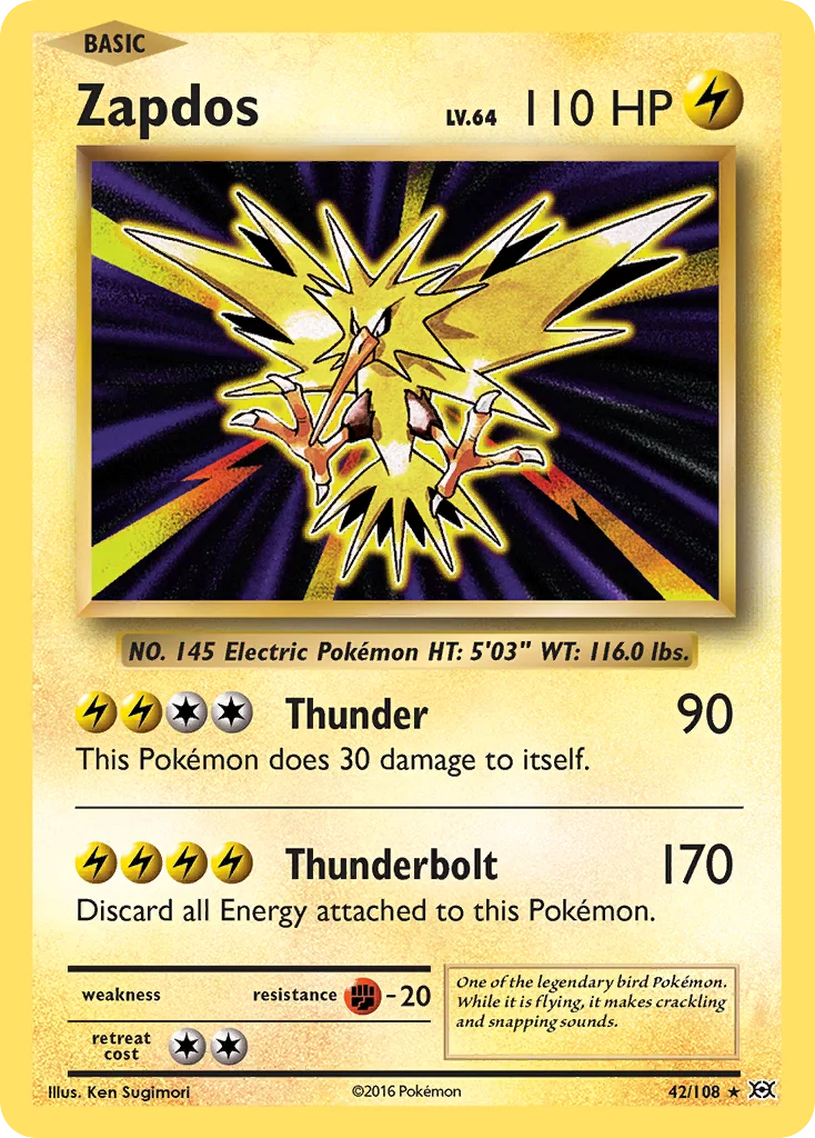 Zapdos 042/108 Rare holo