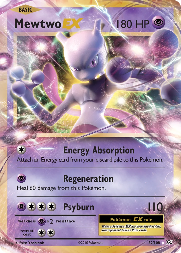 Mewtwo-EX 052/108 Rare holo ex