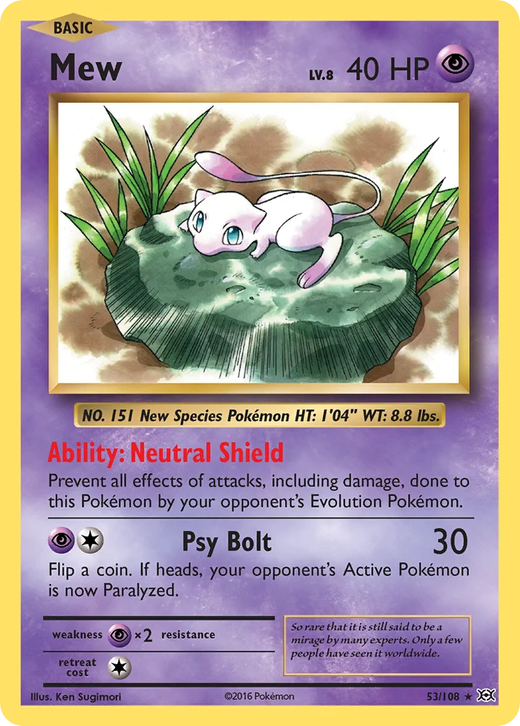 Mew 053/108 Rare holo