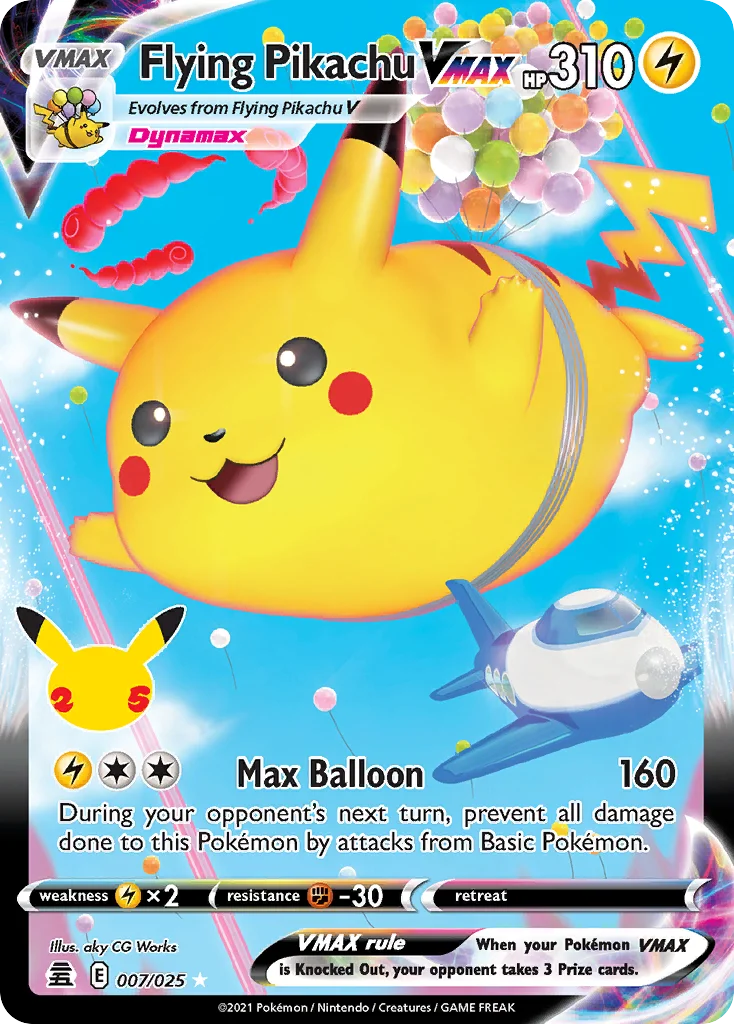 Flying Pikachu VMAX 007/25 Rare holo vmax