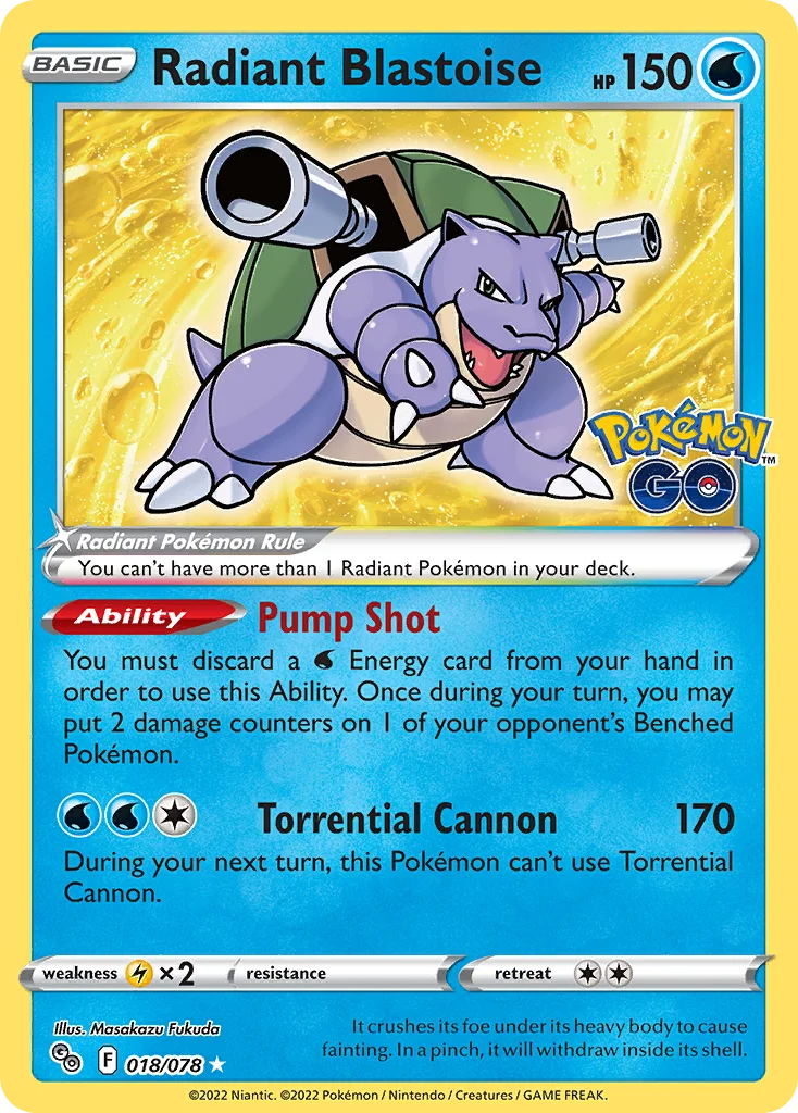 Radiant Blastoise 018/078 Radiant rare