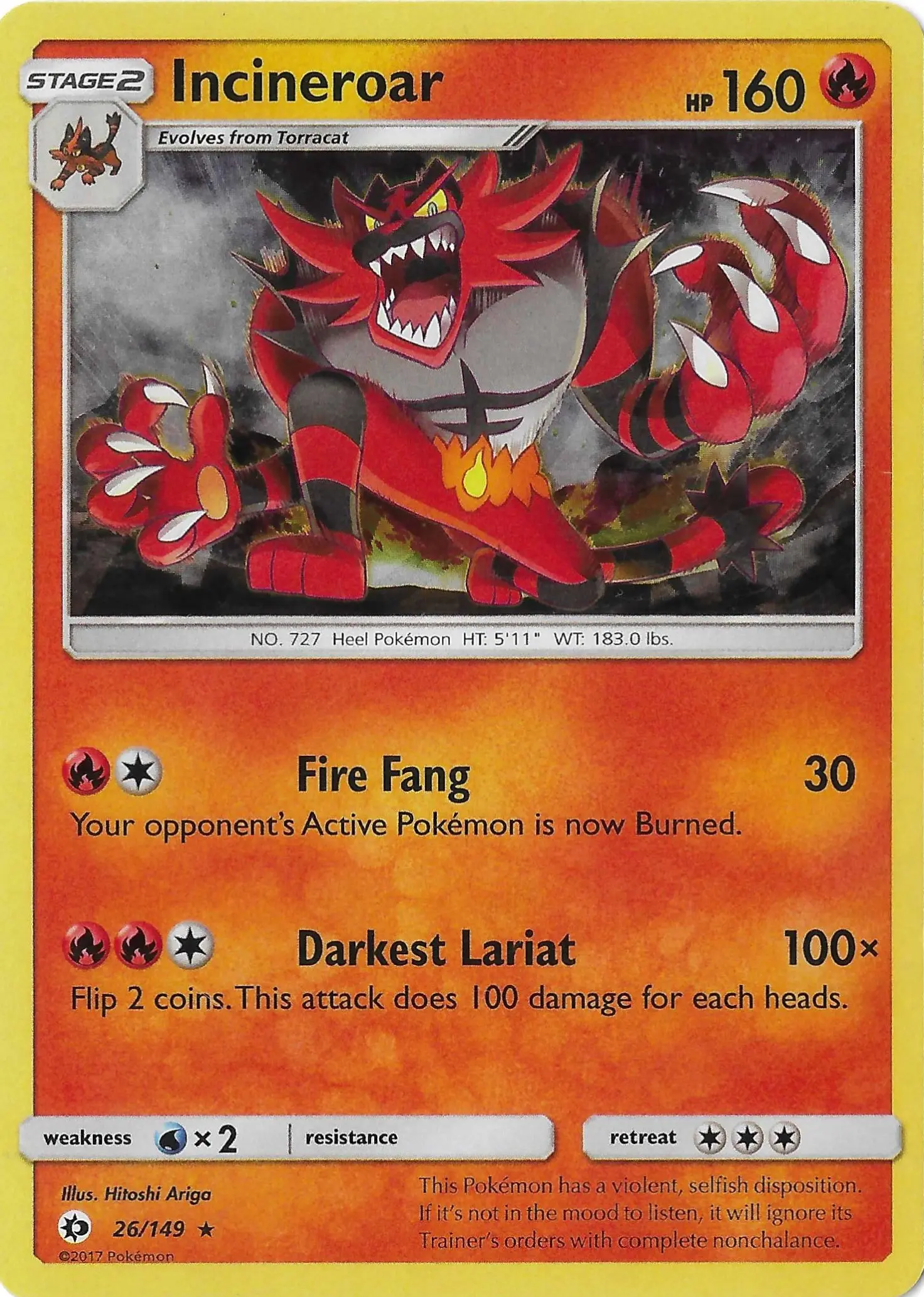 Incineroar 26/149 Rare