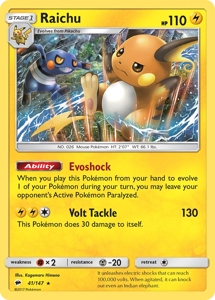 Raichu 041/147 Rare holo