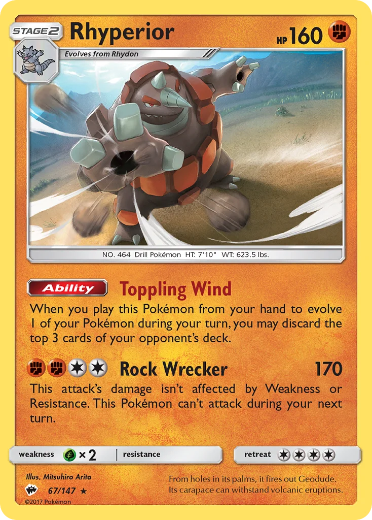 Rhyperior 067/147 Rare holo