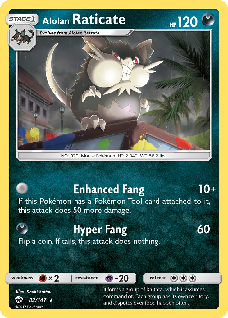 Alolan Raticate 082/147 Rare