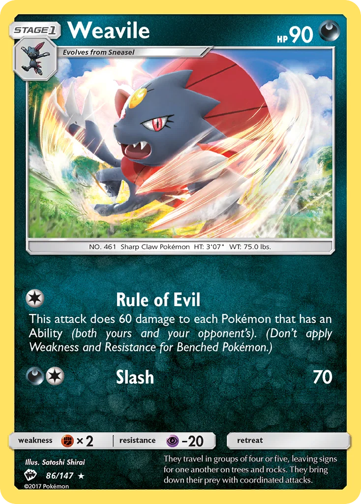 Weavile 086/147 Rare