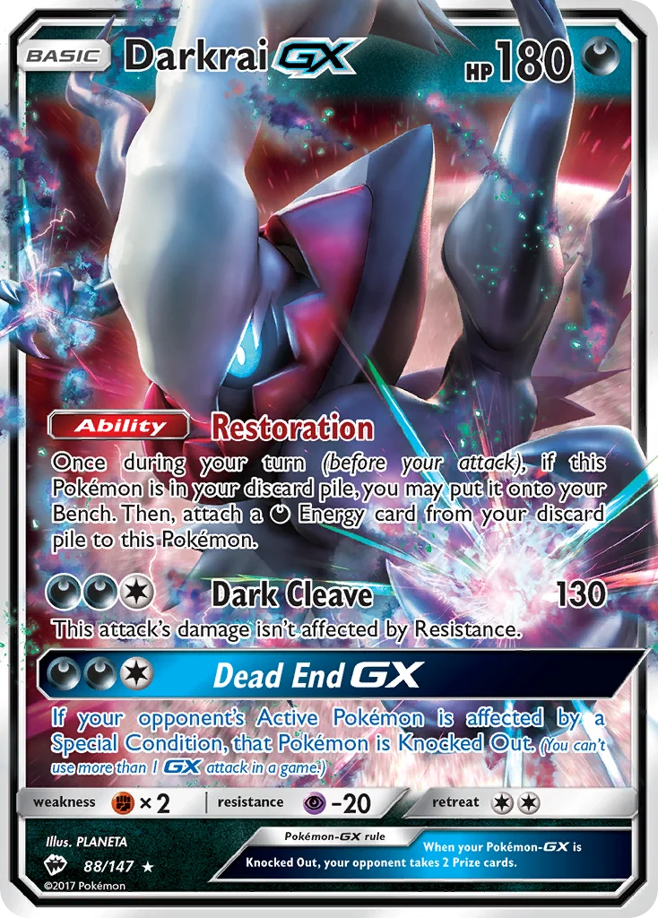Darkrai-GX 088/147 Rare holo gx