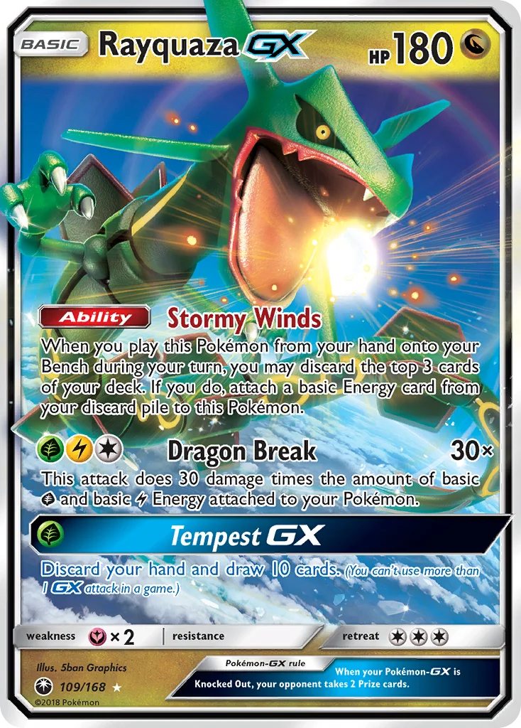 Rayquaza-GX 109/168 Rare holo gx