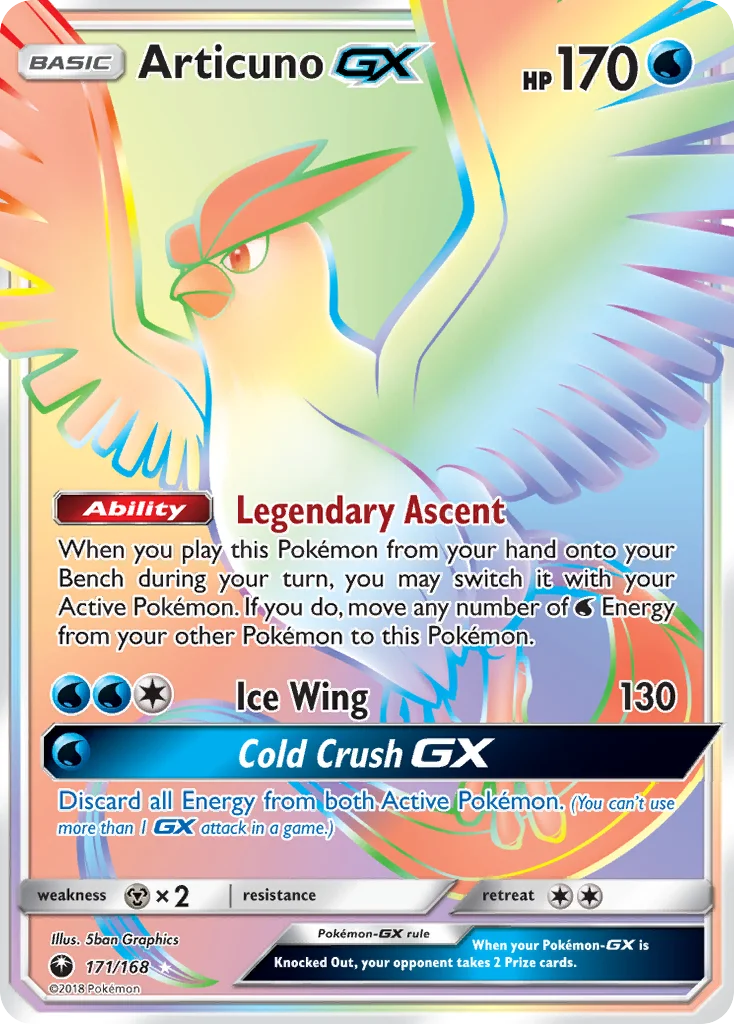 Articuno-GX 171/168 Rare rainbow