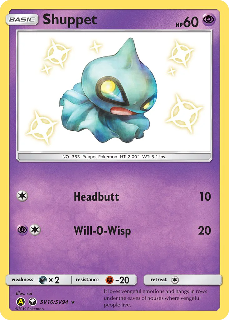 Shuppet SV16/94 Rare shiny