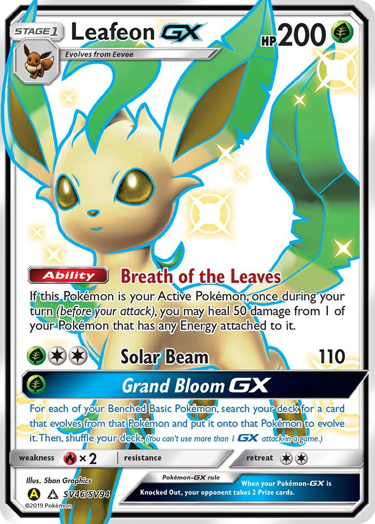 Leafeon-GX SV46/94 Rare shiny gx