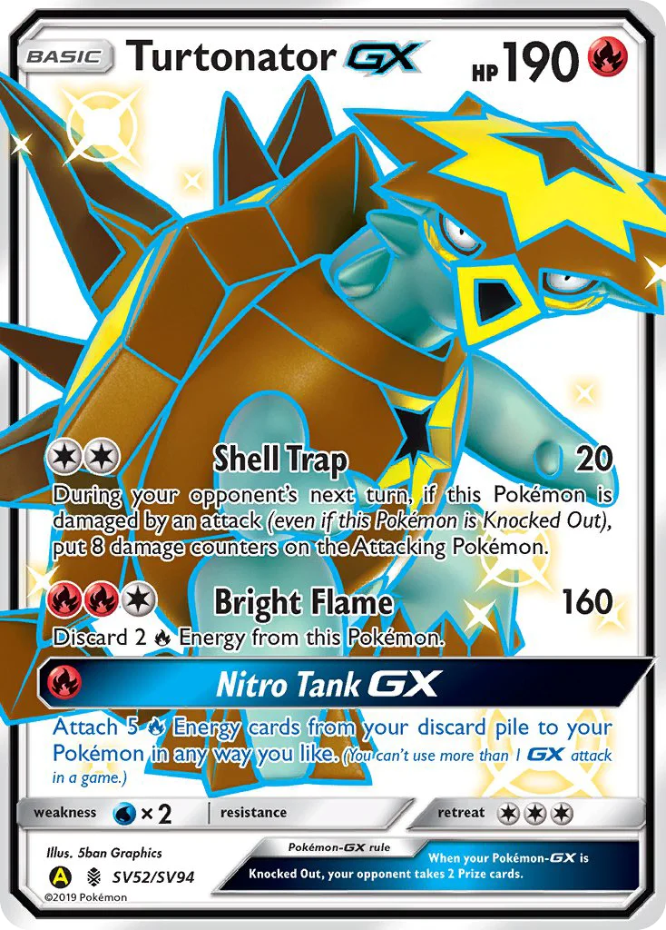 Turtonator-GX SV52/94 Rare shiny gx