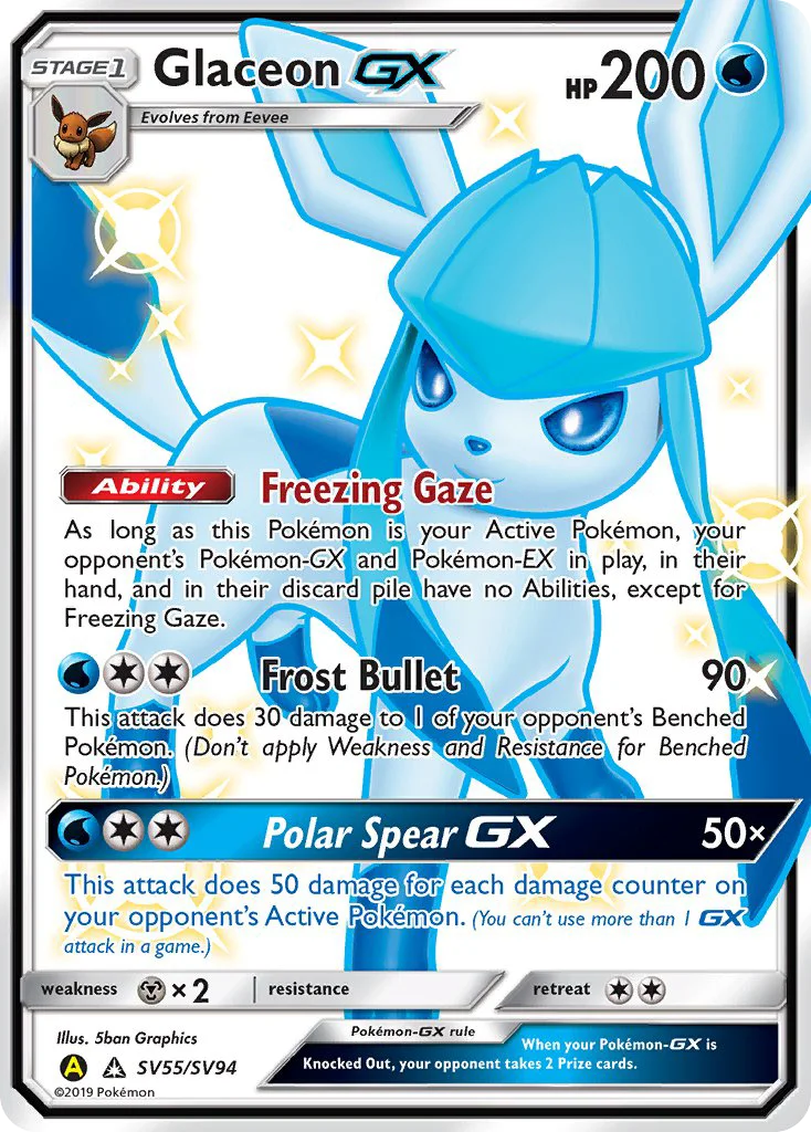 Glaceon-GX SV55/94 Rare shiny gx