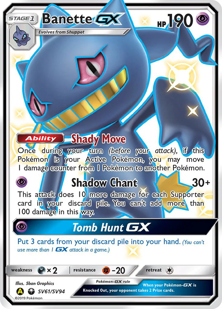 Banette-GX SV61/94 Rare shiny gx