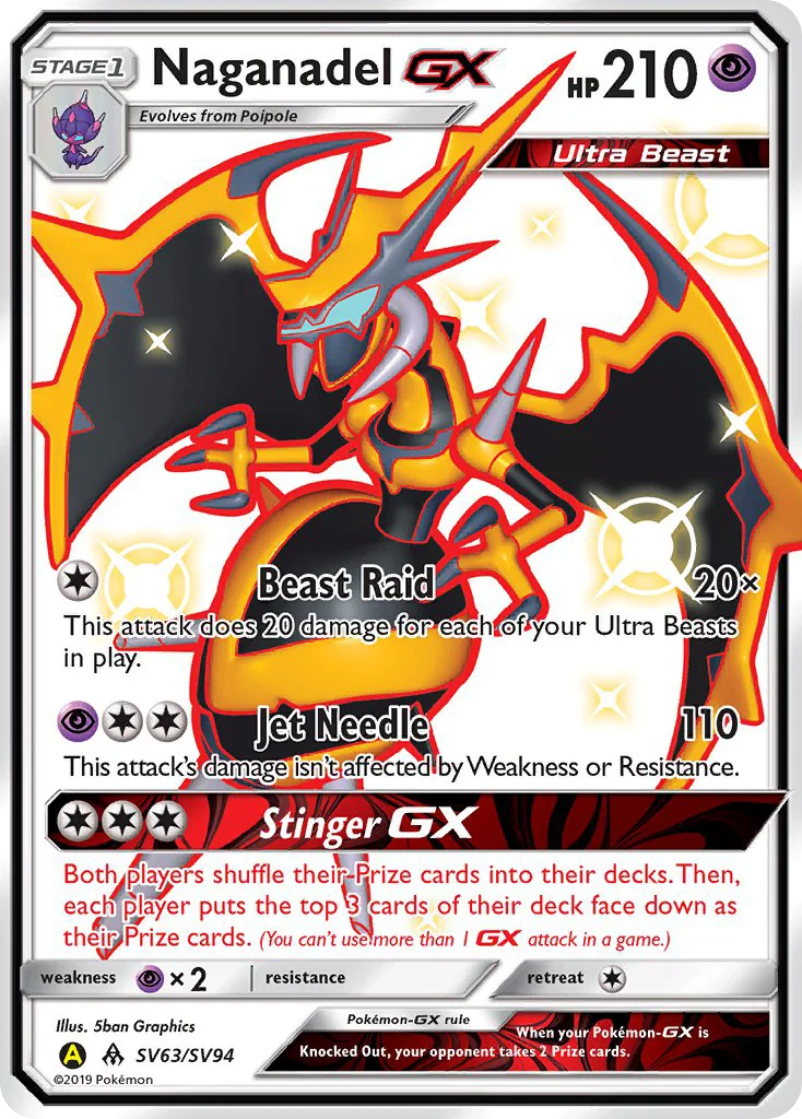 Naganadel-GX SV63/94 Rare shiny gx