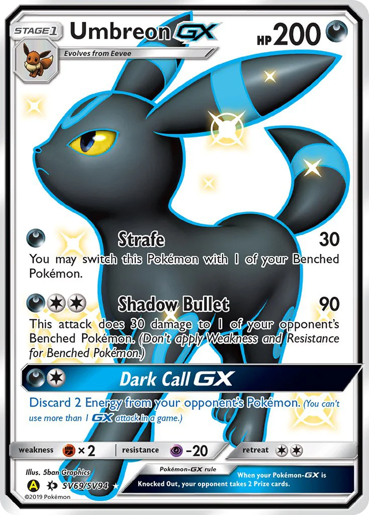 Umbreon-GX SV69/94 Rare shiny gx