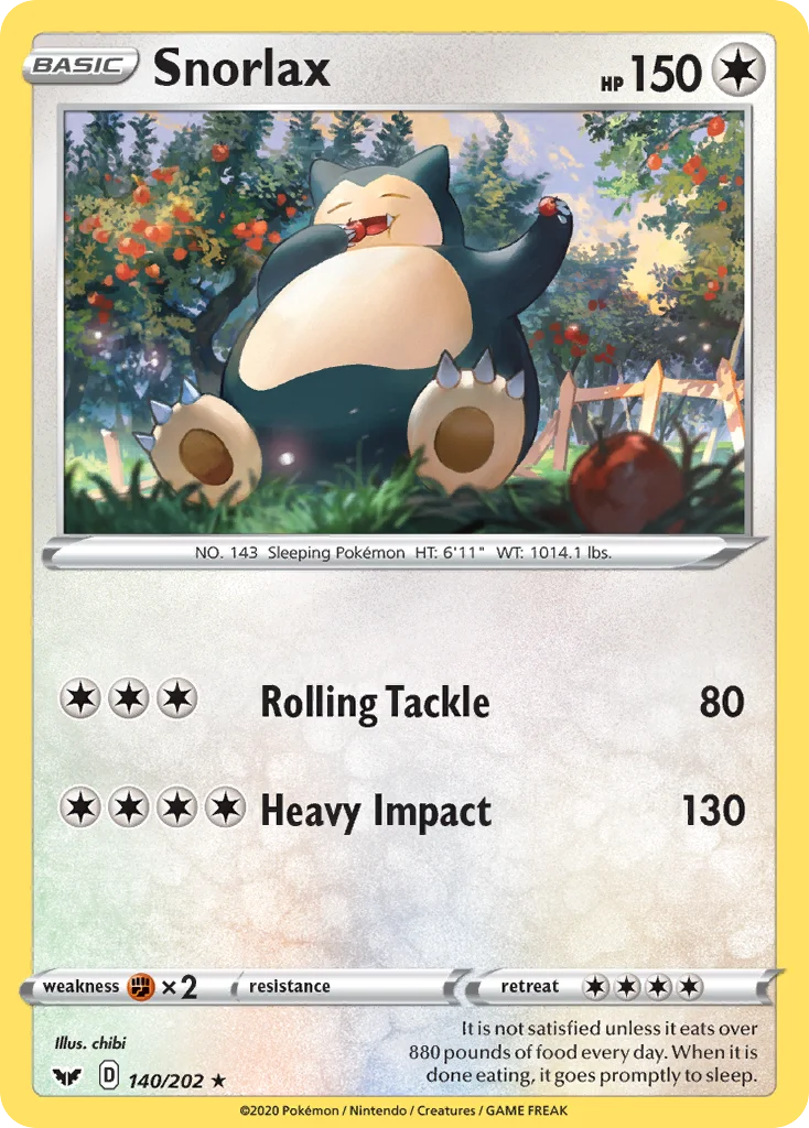 Snorlax 140/202 Rare