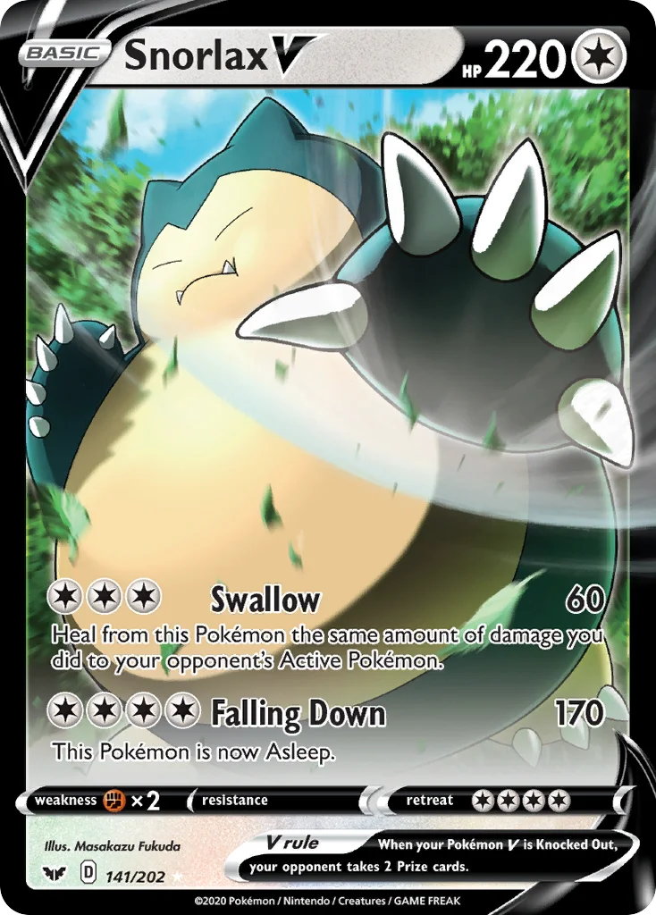 Snorlax V 141/202 Rare holo v