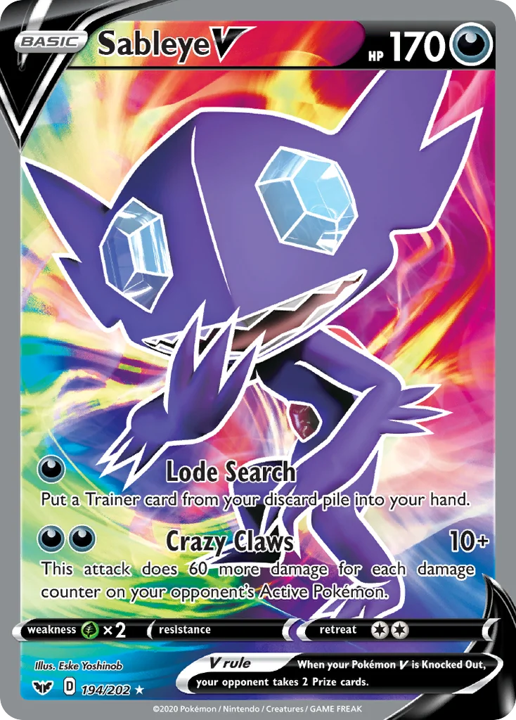 Sableye V 194/202 Rare ultra
