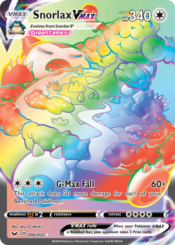 Snorlax VMAX 206/202 Rare rainbow