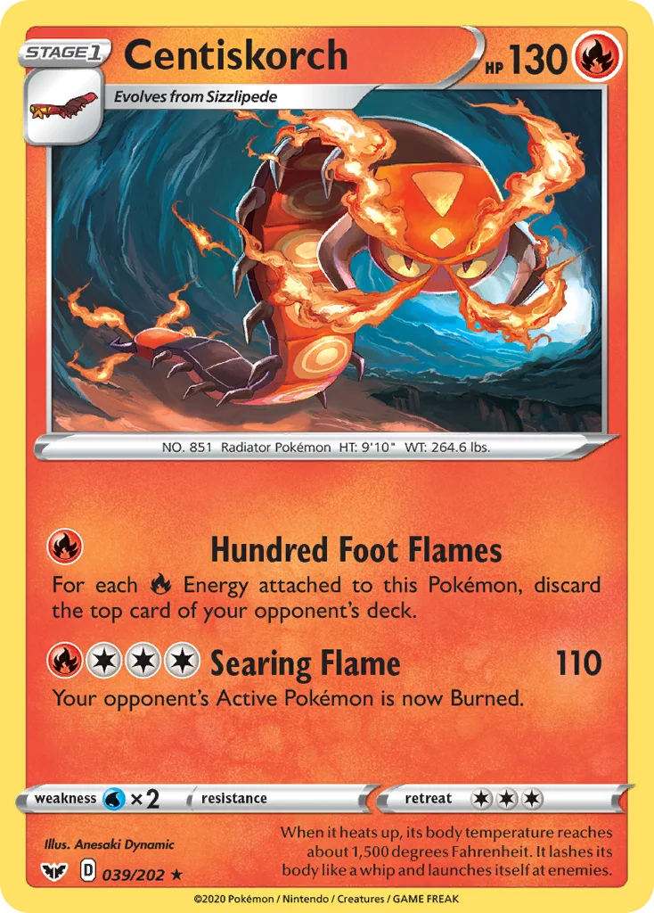 Centiskorch 039/202 Rare