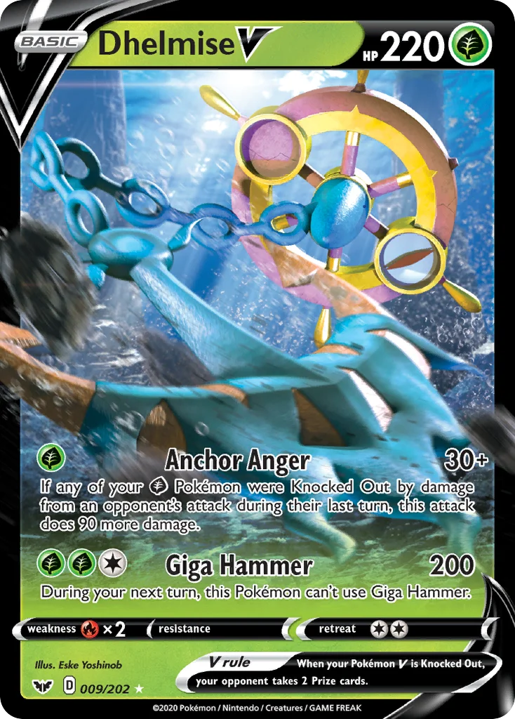 Dhelmise V 009/202 Rare holo v