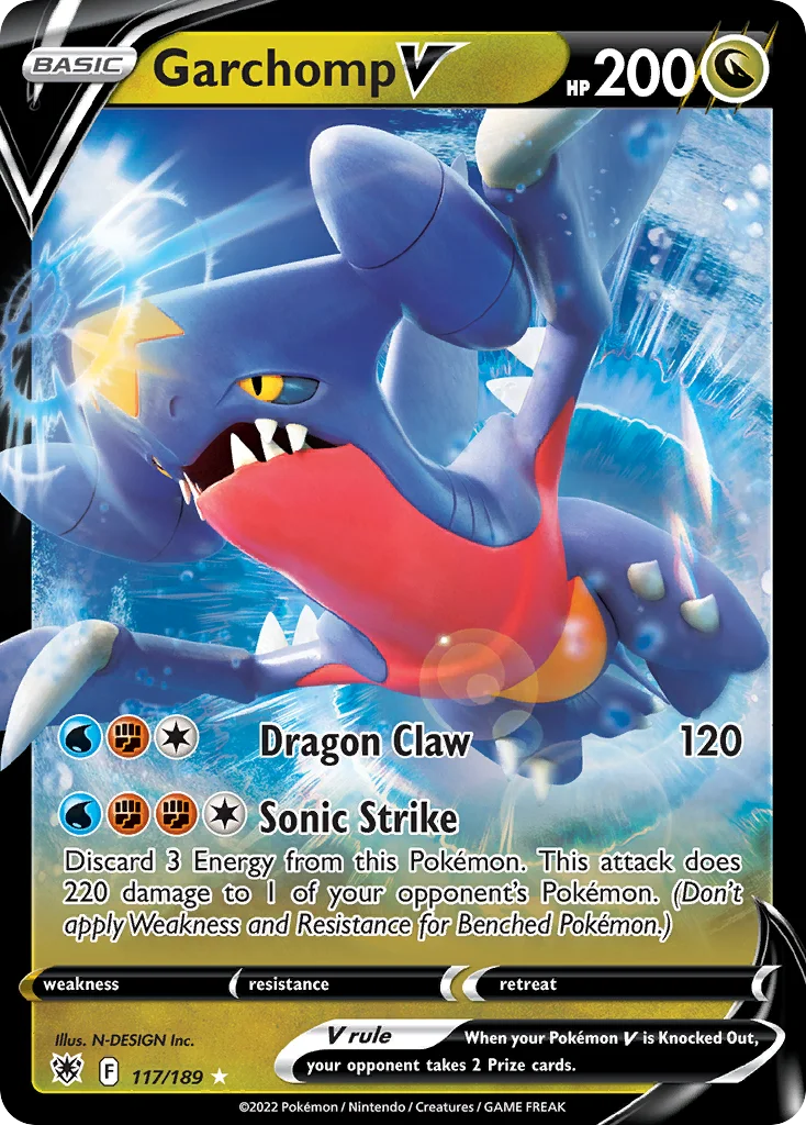 Garchomp V 117/189 Rare holo v
