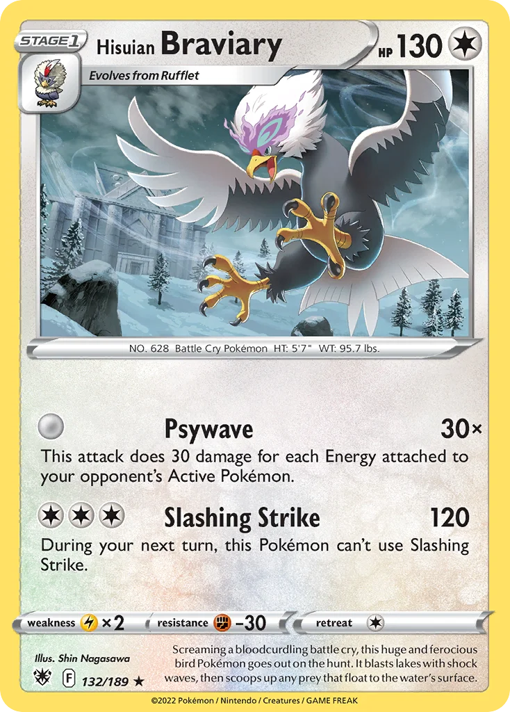 Hisuian Braviary 132/189 Rare