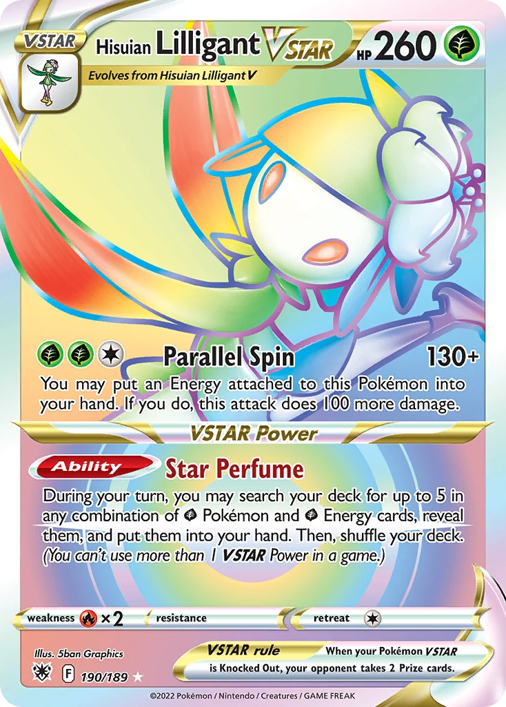 Hisuian Lilligant VSTAR 190/189 Rare rainbow