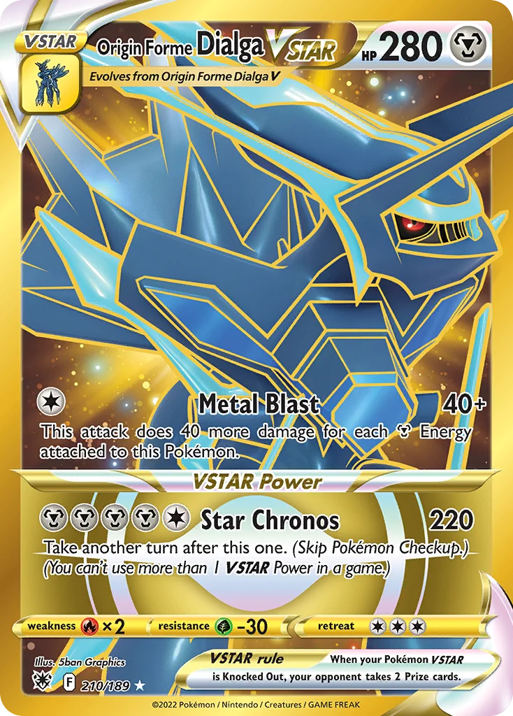 Origin Forme Dialga VSTAR 210/189 Rare secret