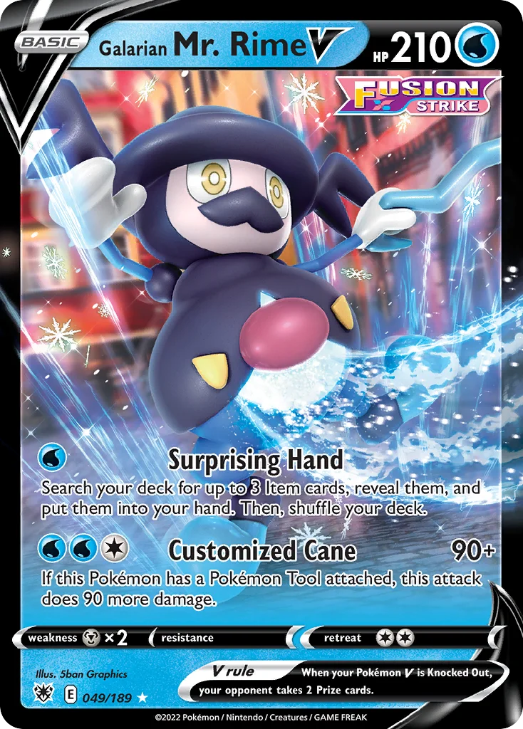 Galarian Mr. Rime V 049/189 Rare holo v