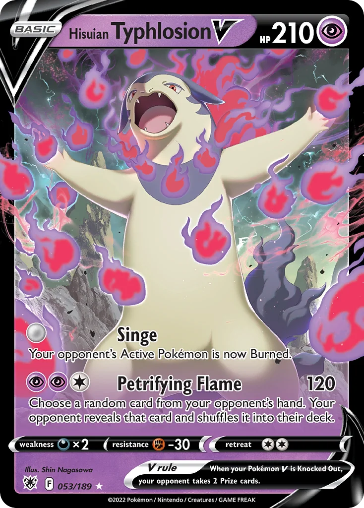 Hisuian Typhlosion V 053/189 Rare holo v