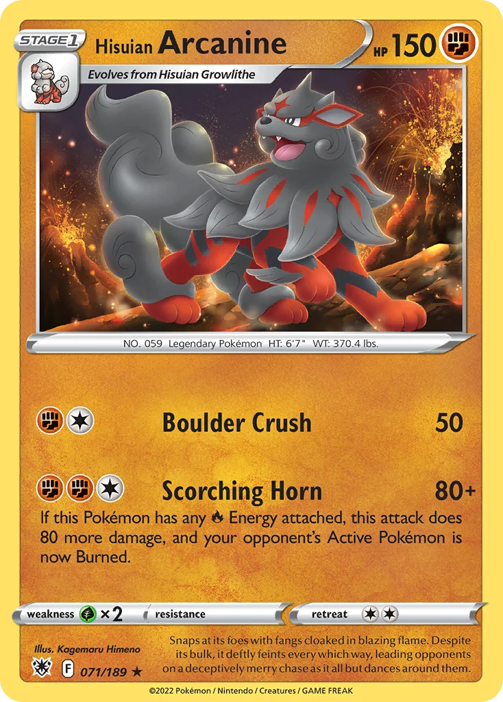 Hisuian Arcanine 071/189 Rare