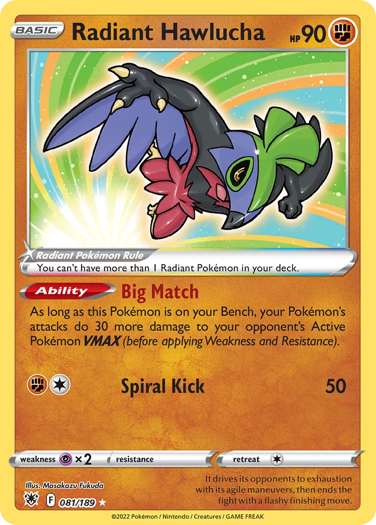 Radiant Hawlucha 081/189 Radiant rare