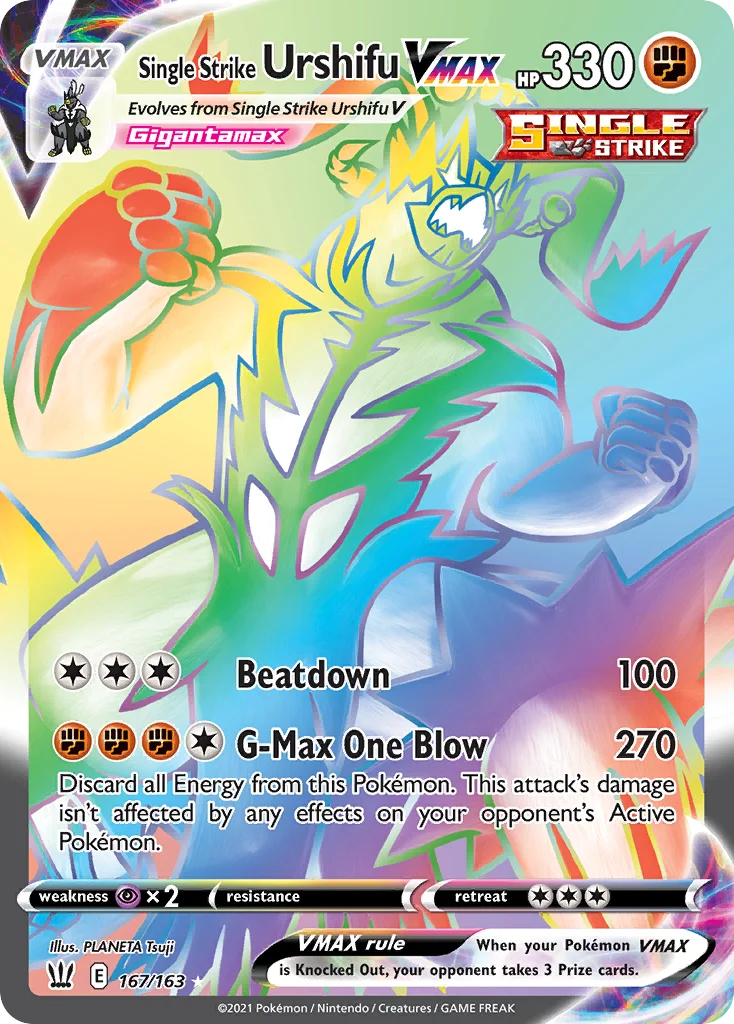 Single Strike Urshifu VMAX 167/163 Rare rainbow