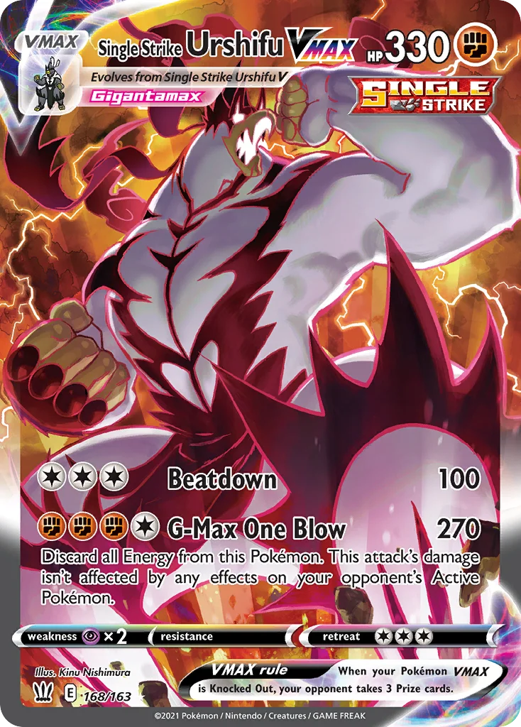 Single Strike Urshifu VMAX 168/163 Rare rainbow