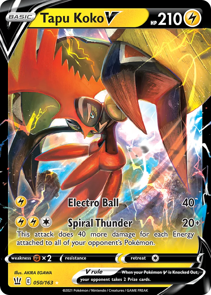 Tapu Koko V 050/163 Rare holo v