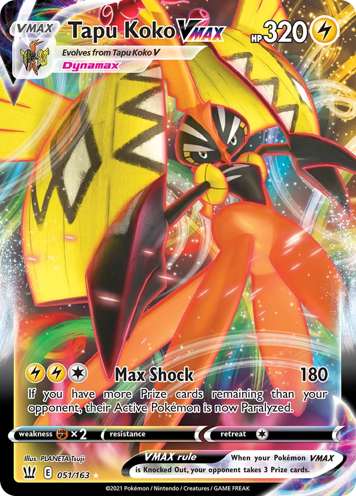 Tapu Koko VMAX 051/163 Rare holo vmax