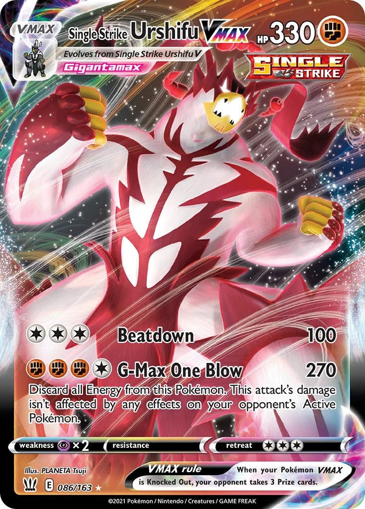Single Strike Urshifu VMAX 086/163 Rare holo vmax
