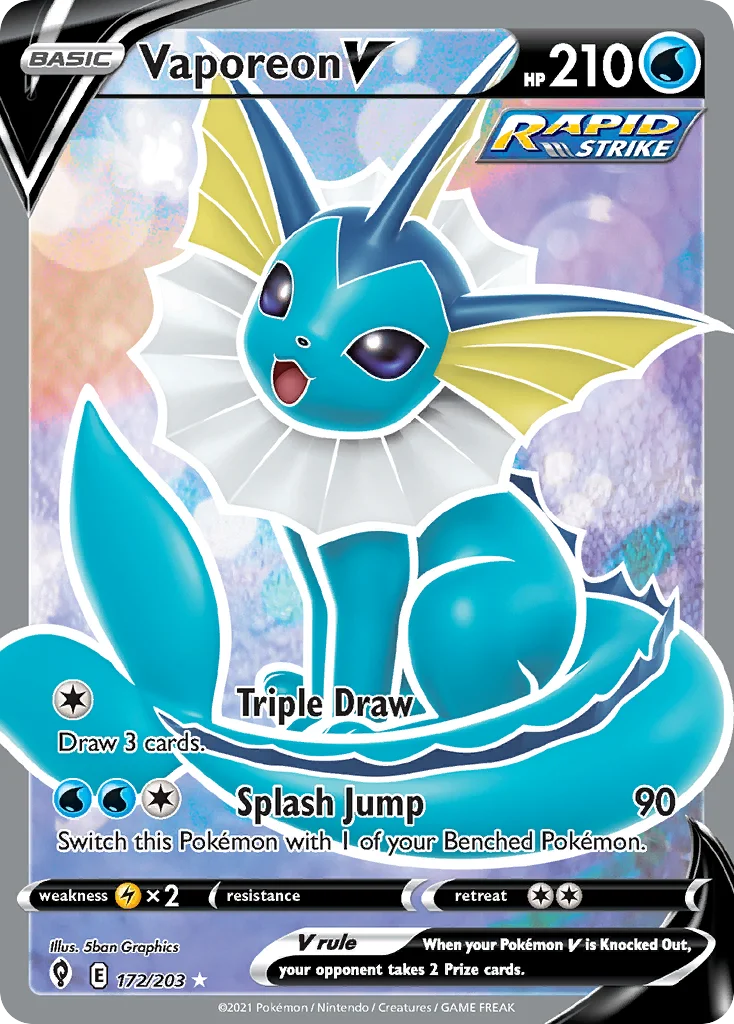 Vaporeon V 172/203 Rare ultra