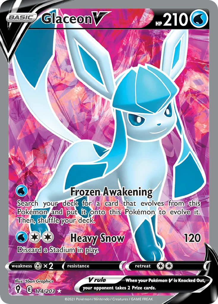 Glaceon V 174/203 Rare ultra