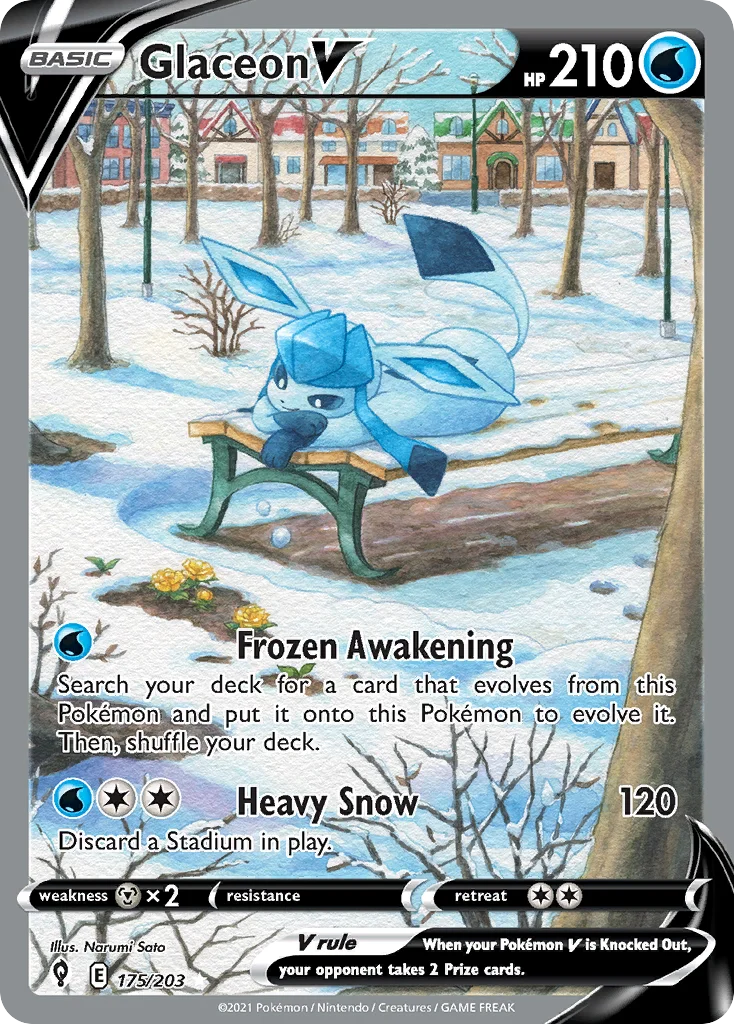 Glaceon V 175/203 Rare ultra