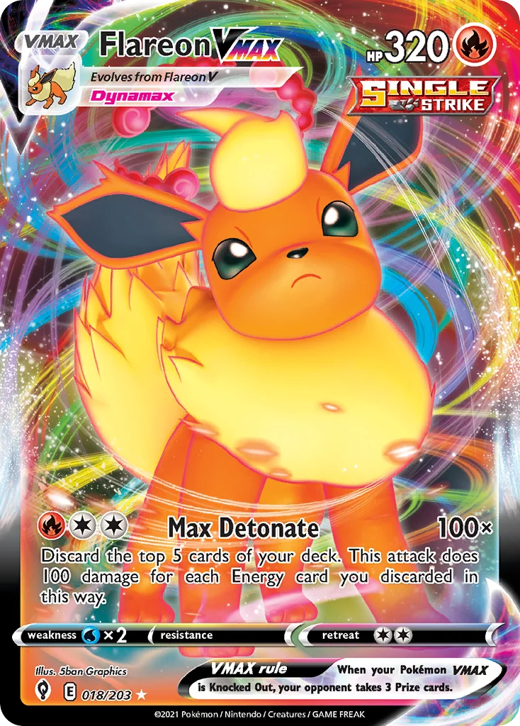 Flareon VMAX 018/203 Rare holo vmax