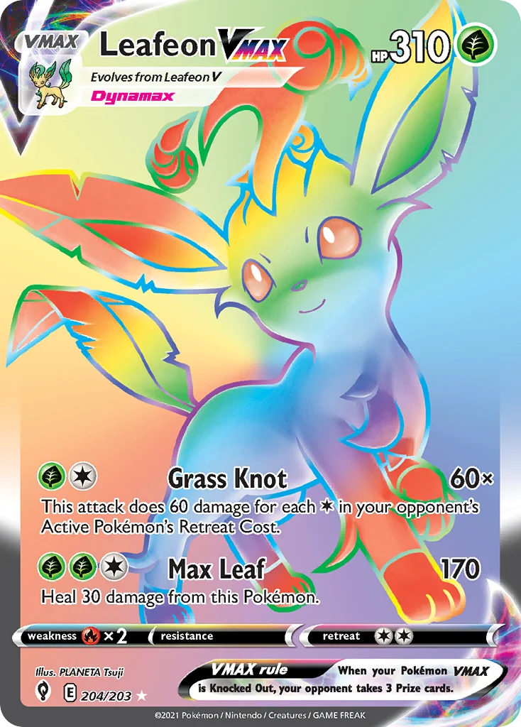 Leafeon VMAX 204/203 Rare rainbow