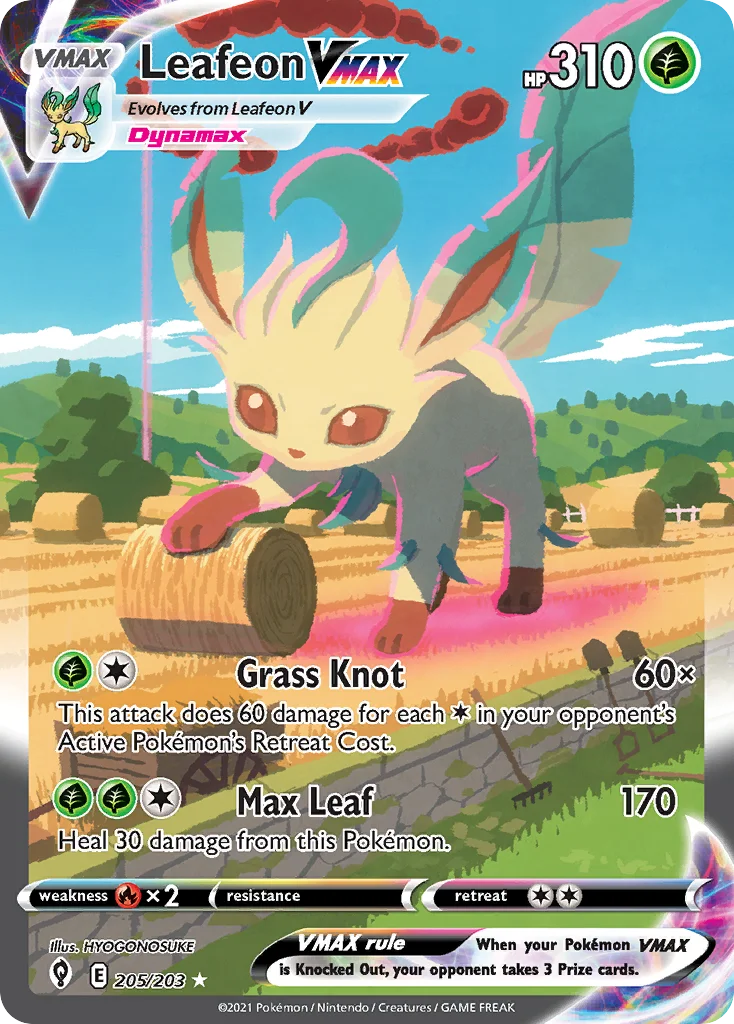 Leafeon VMAX 205/203 Rare rainbow