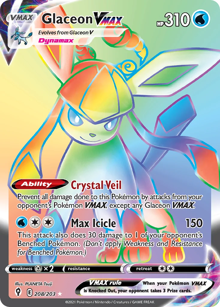 Glaceon VMAX 208/203 Rare rainbow
