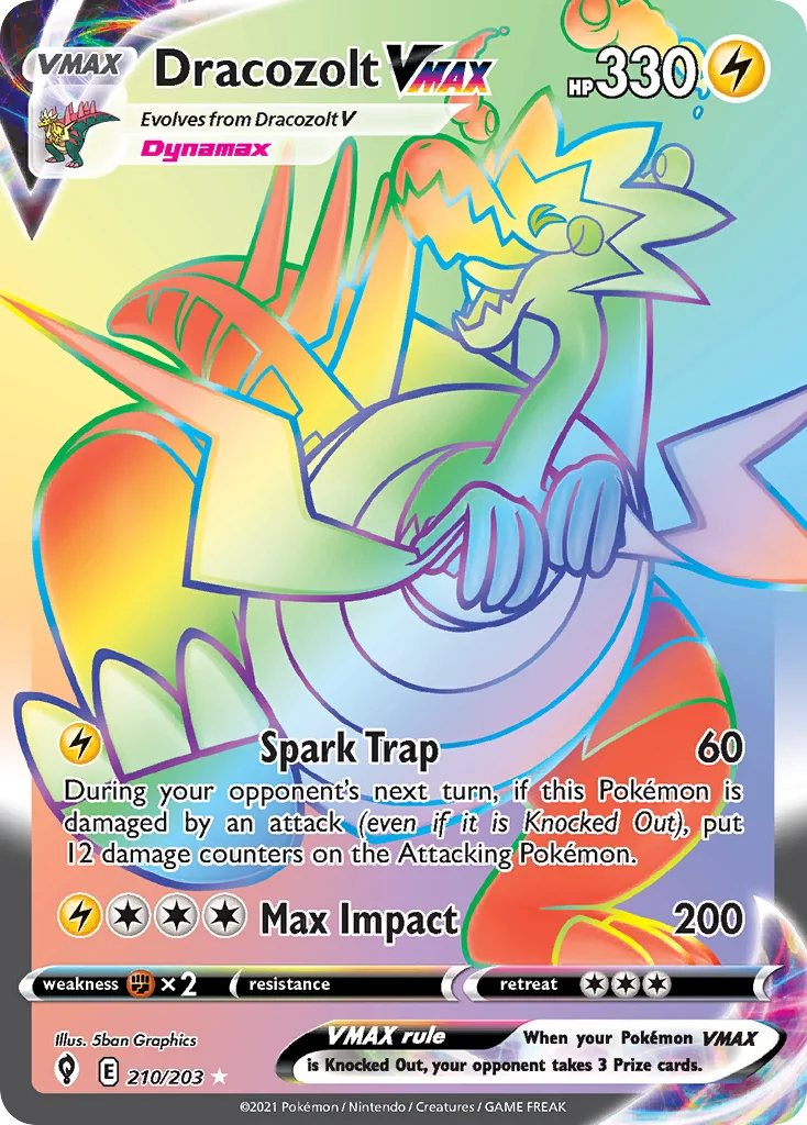 Dracozolt VMAX 210/203 Rare rainbow