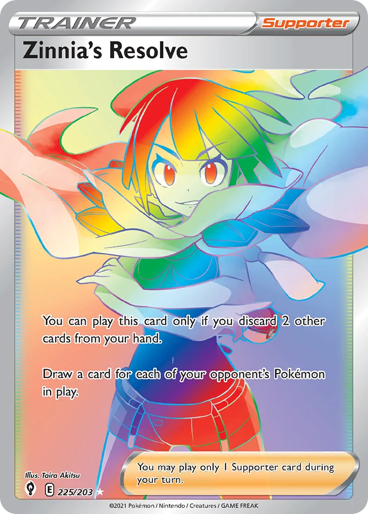 Zinnia's Resolve 225/203 Rare rainbow
