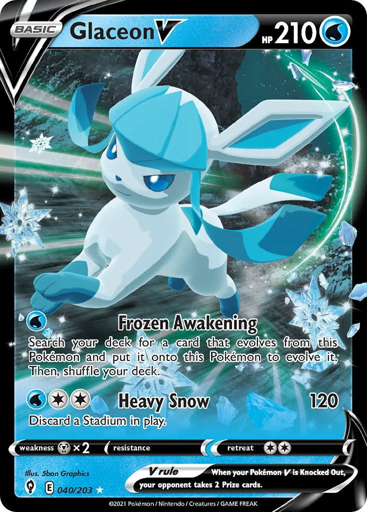 Glaceon V 040/203 Rare holo v