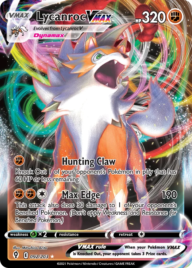 Lycanroc VMAX 092/203 Rare holo vmax